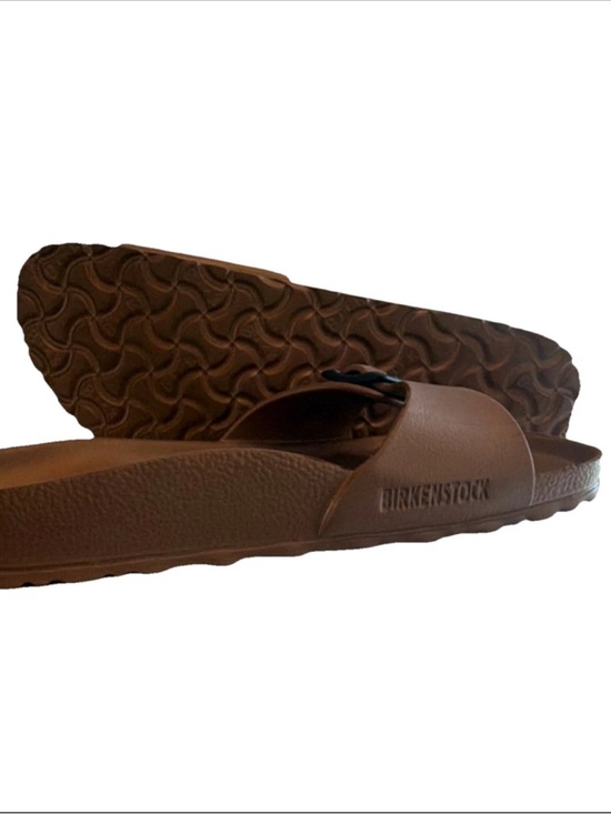 Birkenstock brown single-strap EVA slide with black buckle - Picture 3 of 3